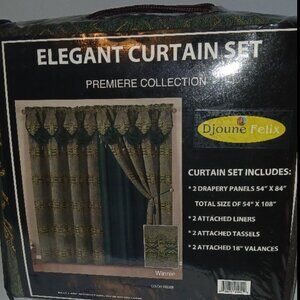 Green Elegant Curtain Set